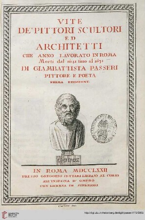 Vite de' pittori, scultori ed architetti che anno lavorato in Roma, morti dal 1641 fino al 1673