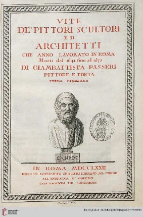 Vite de' pittori, scultori ed architetti che anno lavorato in Roma, morti dal 1641 fino al 1673