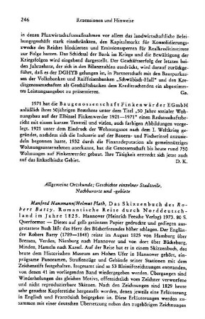 Batty, Robert :: Das Skizzenbuch des Robert Batty, romantische Reise durch Norddeutschland im Jahre 1825, Manfred Hausmann, Helmut Plath : Hannover, Feesche, 1973