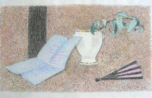 Komposition mit Fächer und Brief