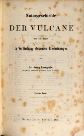 Naturgeschichte der Vulcane und der damit in Verbindung stehenden Erscheinungen. 2