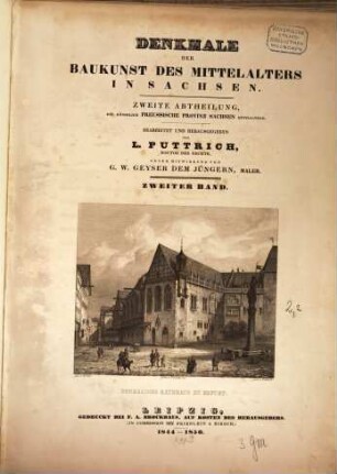Denkmale der Baukunst des Mittelalters in Sachsen, 2,2. Abt. 2. Die Königlich Preussische Provinz Sachsen enthaltend ; Bd. 2
