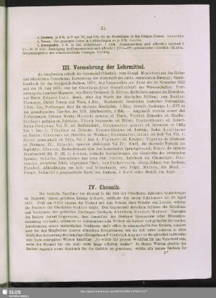 III. Vermehrung der Lehrmittel