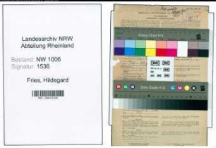 Entnazifizierung Hildegard Fries , geb. 21.07.1914 (Fuersorgerin)