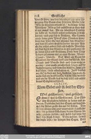 CCXCIV. Vom Gebet und Arbeit der Christen. Wol geschmiert, wol geführt.