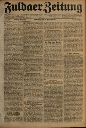 Zweite Ausgabe vom Mittwoch, den 17. Februar 1915.
