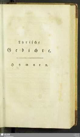 Lyrische Gedichte