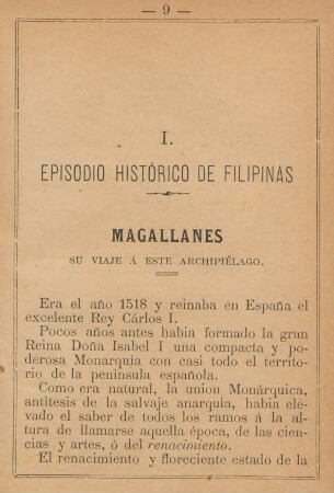 I. Magallanes su viaje á este archipiélago