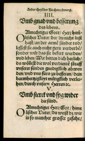 V. Umb sterck und syg wider die sünd.