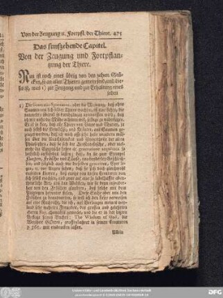 Das funfzehende Capitel. Von der Zeugung und Fortpflanzung der Thiere.