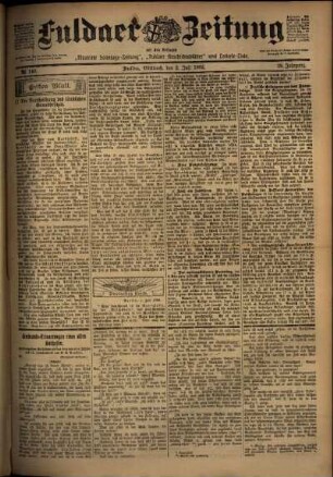 Erste Ausgabe vom Mittwoch, den 02. Juli 1902.