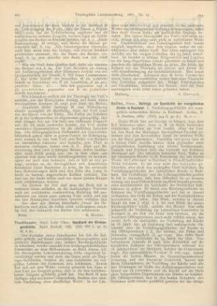 443-444 [Rezension] Tischhauser, Chrn., Handbuch der Kirchengeschichte