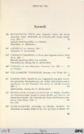 Keramik (Nr. 236-271)