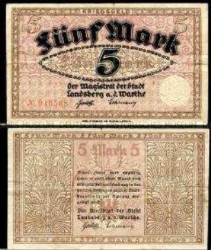 Landsberg a.d. Warthe, Notgeld, 5 Mark