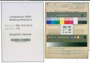 Entnazifizierung Heinrich Burgsdorf , geb. 29.07.1901 (Lehrer)