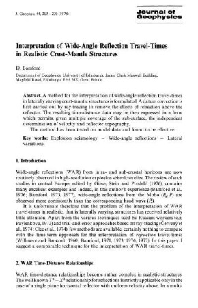 Interpretation of wide-angle reflection travel-times in realistic crust-mantle structures