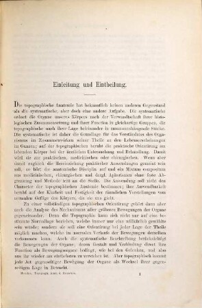 Topographische Anatomie des Menschen in Abbildung und Beschreibung, [1]. Lehrbuch