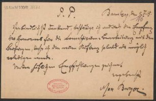 Brief an B. Schott's Söhne : 09.05.1915
