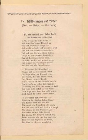 IV. Schilderungen und Lieder