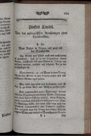 Fünftes Capitel. Von den militairischen Reitübungen eines Cavaleristen
