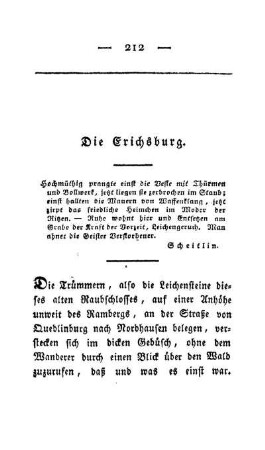 Die Erichsburg.