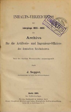 Archiv für die Artillerie- und Ingenieur-Offiziere des deutschen Reichsheeres. 95a, [95a]