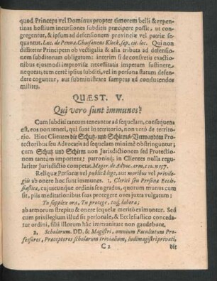Quaest. V. Qui vero sunt immunes?