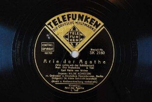 Arie der Agathe (Wie nahte mir der Schlummer) : aus: Der Freischütz; 2. Teil / Carl Maria der Weber