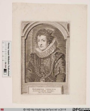 Bildnis Elisabeth (Isabella) (von Bourbon), Königin von Spanien, geb. Prinzessin von Frankreich