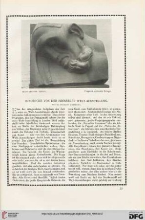 Eindrücke von der Brüsseler Welt-Ausstellung