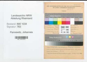 Entnazifizierung Johannes Pannewitz , geb. 07.08.1884 (Oberstabsintendant)