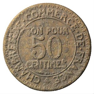 Fundmünze, 50 Centimes (FRF), 1922
