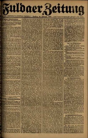 Ausgabe vom Freitag, den 14. Februar 1919.