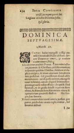 Dominica Septuagesimae.