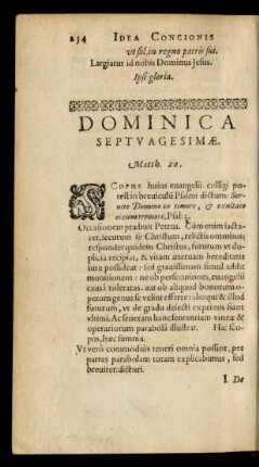 Dominica Septuagesimae.