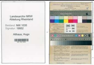 Entnazifizierung Hugo Althaus , geb. 18.08.1922 (Bergmann)
