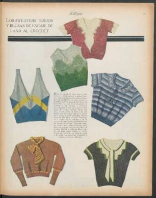 Los sweaters tejidos y blusas de encaje de lana al crochet