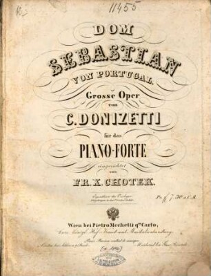 Dom Sebastian von Portugal : grosse Oper