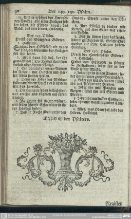 Der 150. Psalm. Preiß der Herrlichkeit GOttes