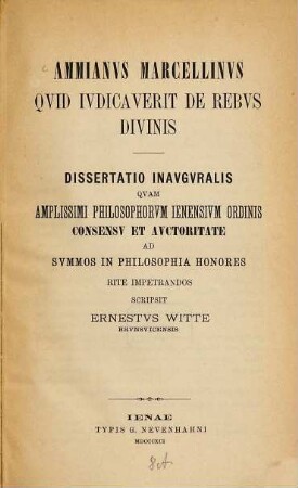 Ammianus Marcellinus quid iudicaverit de rebus divinis