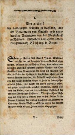 Miscellaneen artistischen Innhalts. 11. 1782