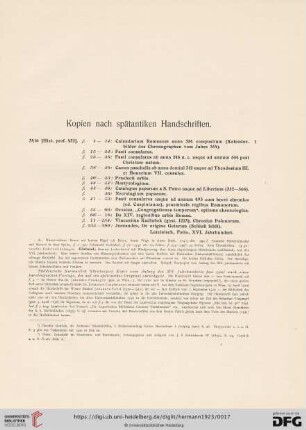 Kopien nach spätantiken Handschriften