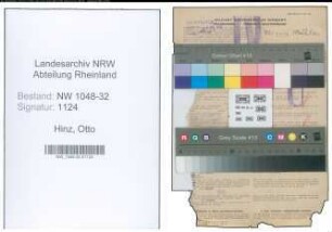 Entnazifizierung Otto Hinz , geb. 09.04.1895 (Angestellter)