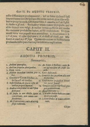 Caput II. De Auditu Proprio.