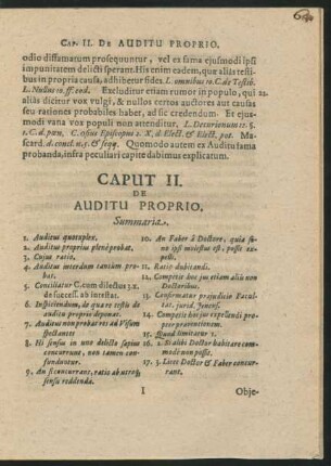 Caput II. De Auditu Proprio.