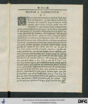 Sectio I. Exegetica.