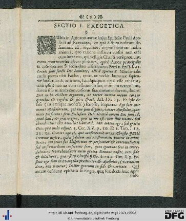 Sectio I. Exegetica.