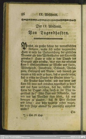 Der IX. Abschnitt. Von Tugendhaften
