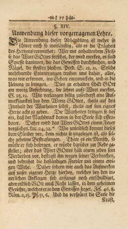 §. XIV. Anwendung dieser vorgetragenen Lehre