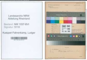 Entnazifizierung Ludger Kuepper-Fahrenkamp , geb. 12.05.1913 (Landgerichtsrat)